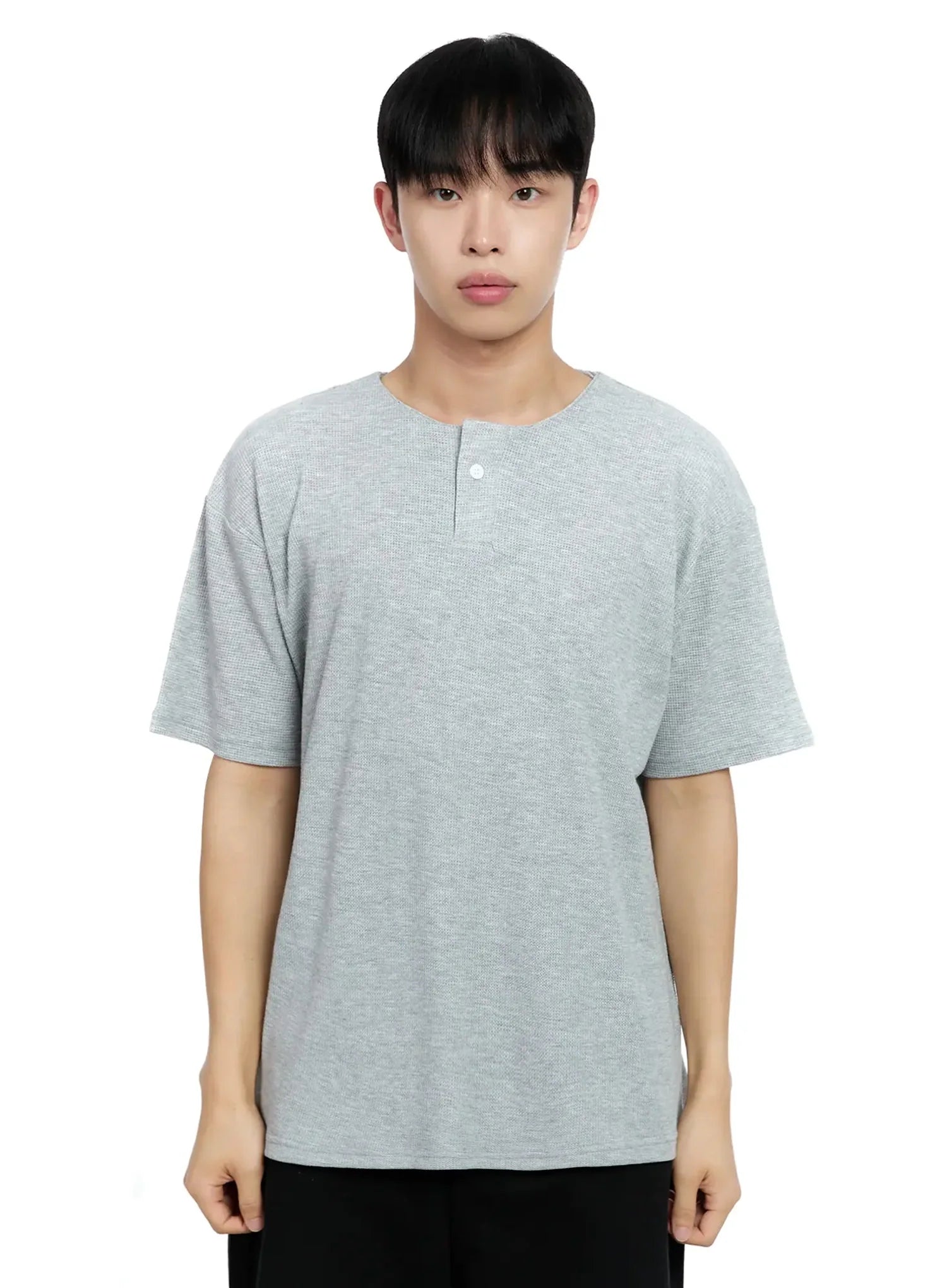 Men's Textured Henley T-shirt IG520