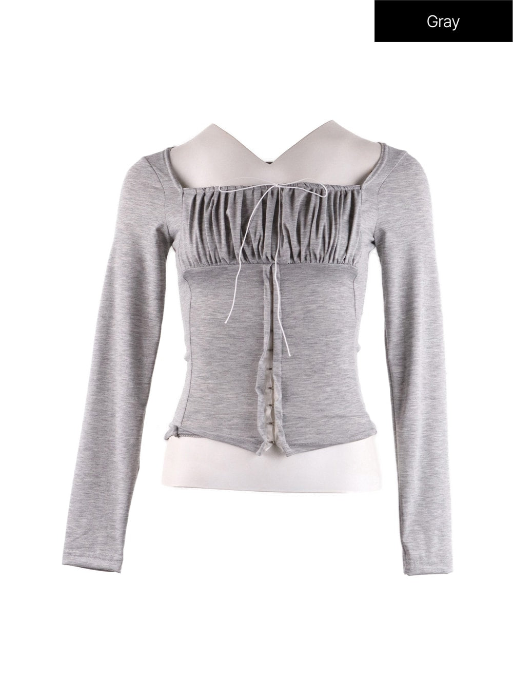 Solid Rib Knotted Corset Top IF408