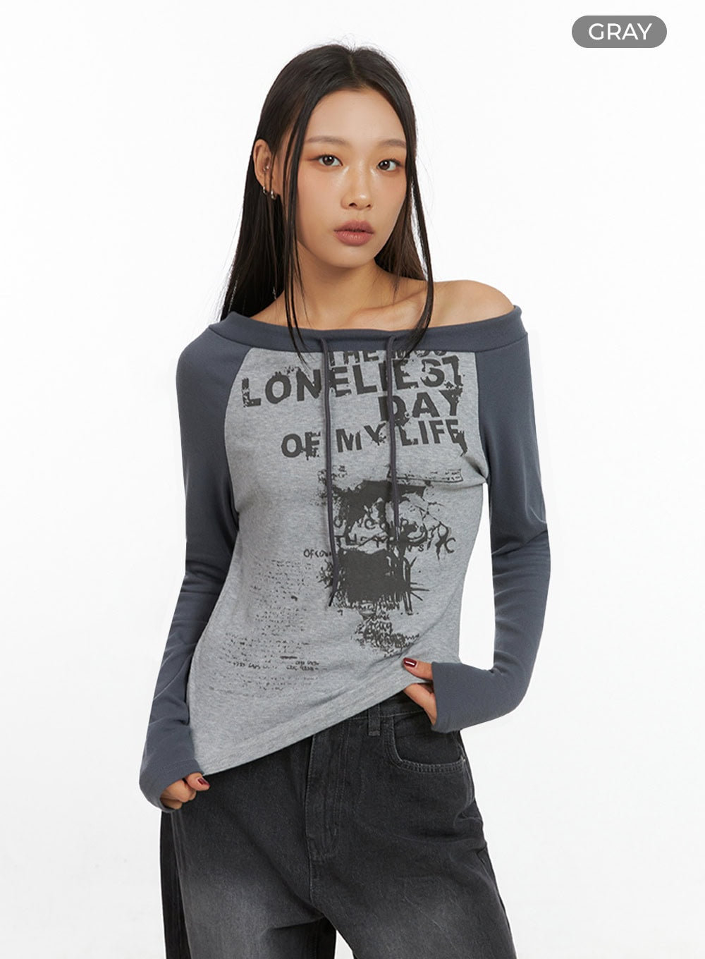 One-Shoulder Raglan Long Sleeve  IS427