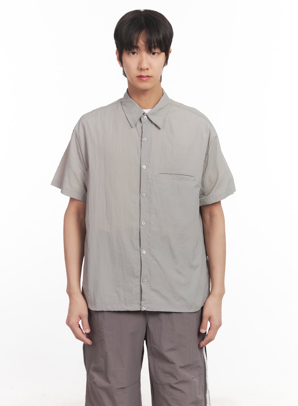 Men's Loose-Fit Boxy Collared Shirt IA510