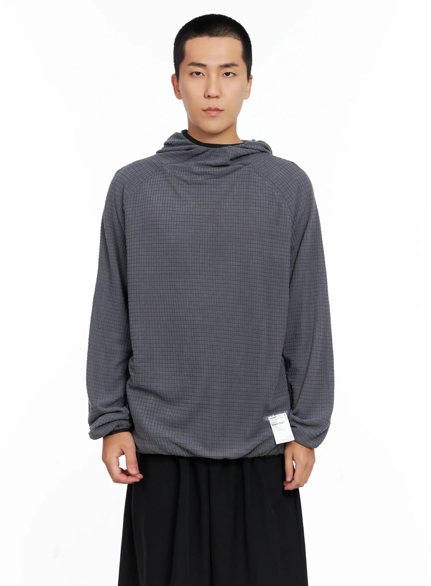 Men's Logo Detail Long Sleeve Hoodie IS502