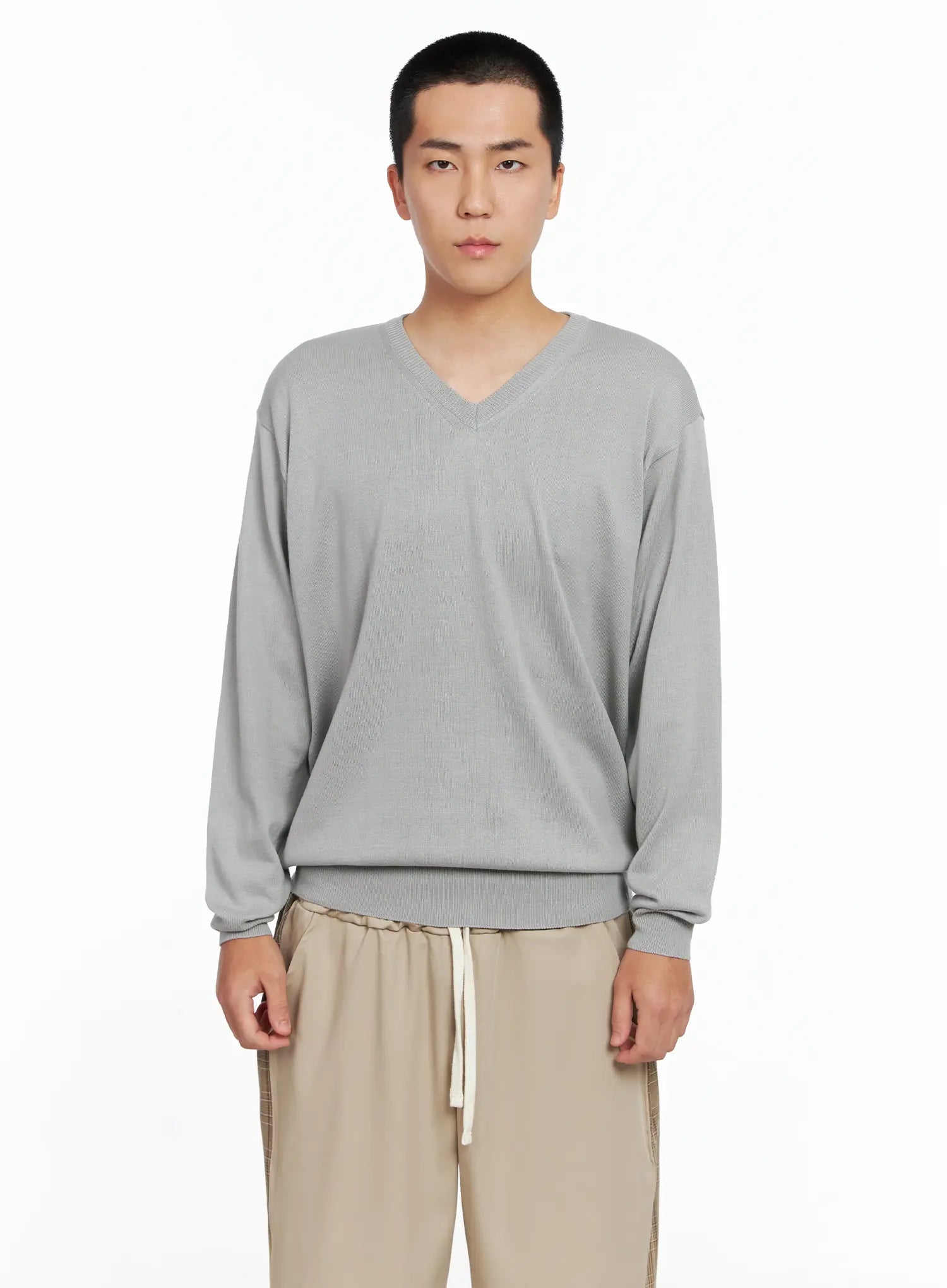 Men's V-neck Knit Pullover IG529