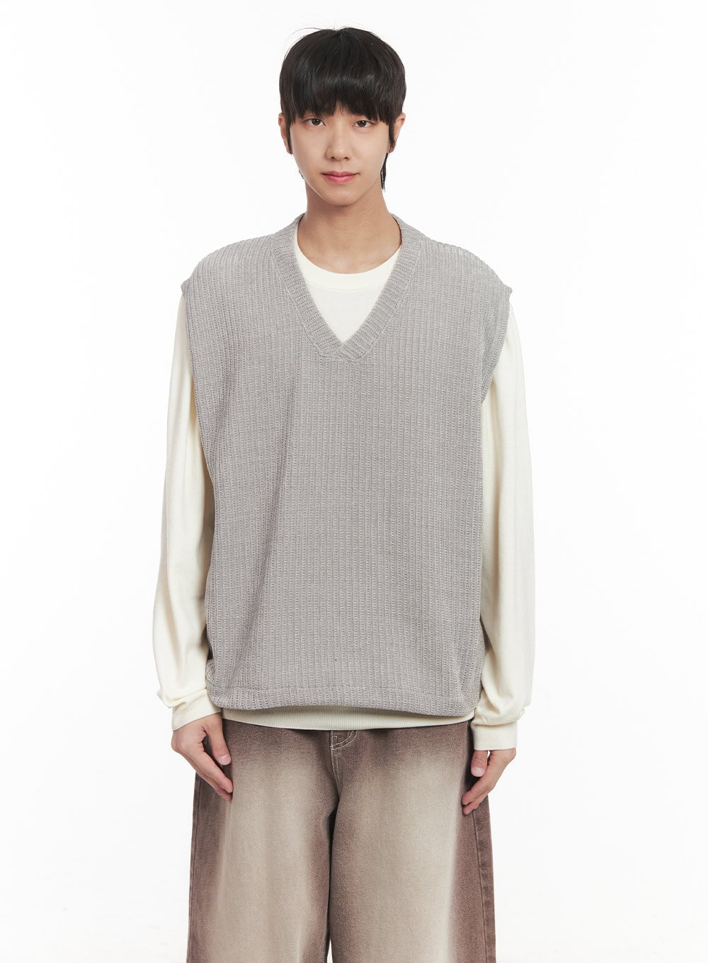 Men's Waffle Knit V-Neck Vest IM519