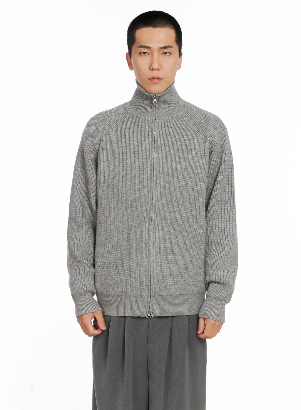 Men's Knit Zip-Up Sweater IS502