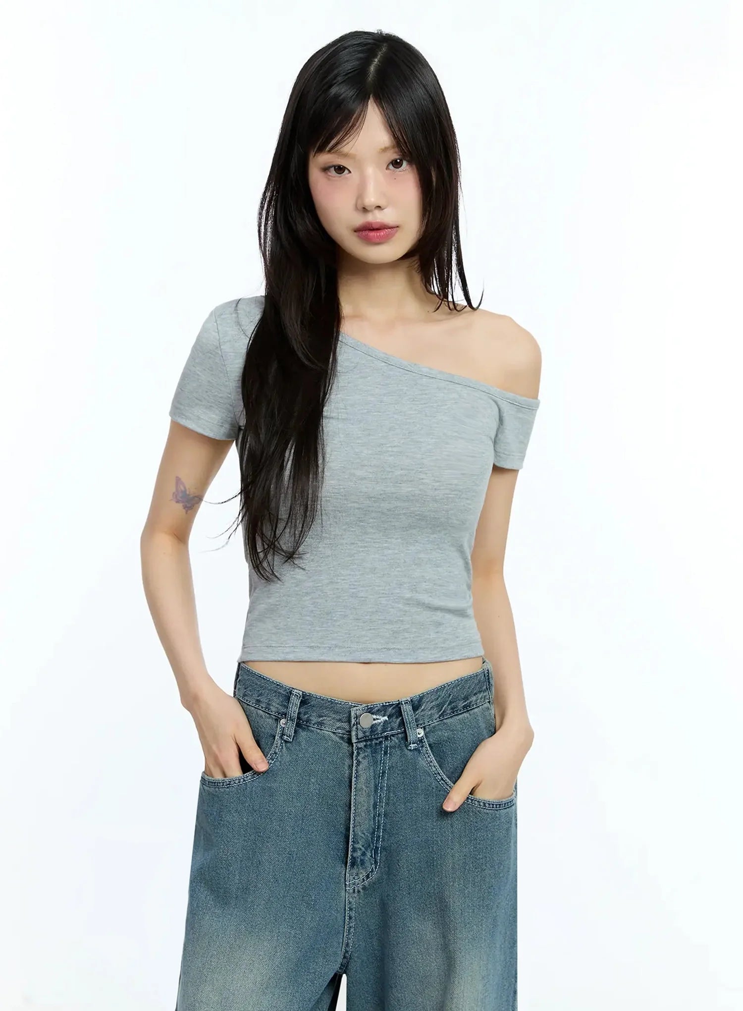 One-Shoulder Crop Top IU524