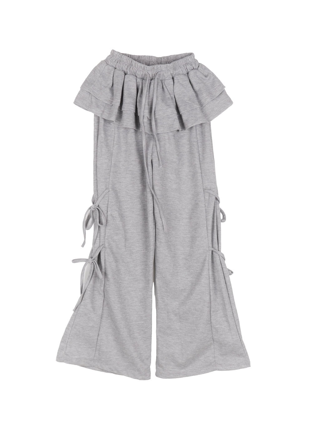 Frill Skirt-Layered Ribbon Sweatpants IY502