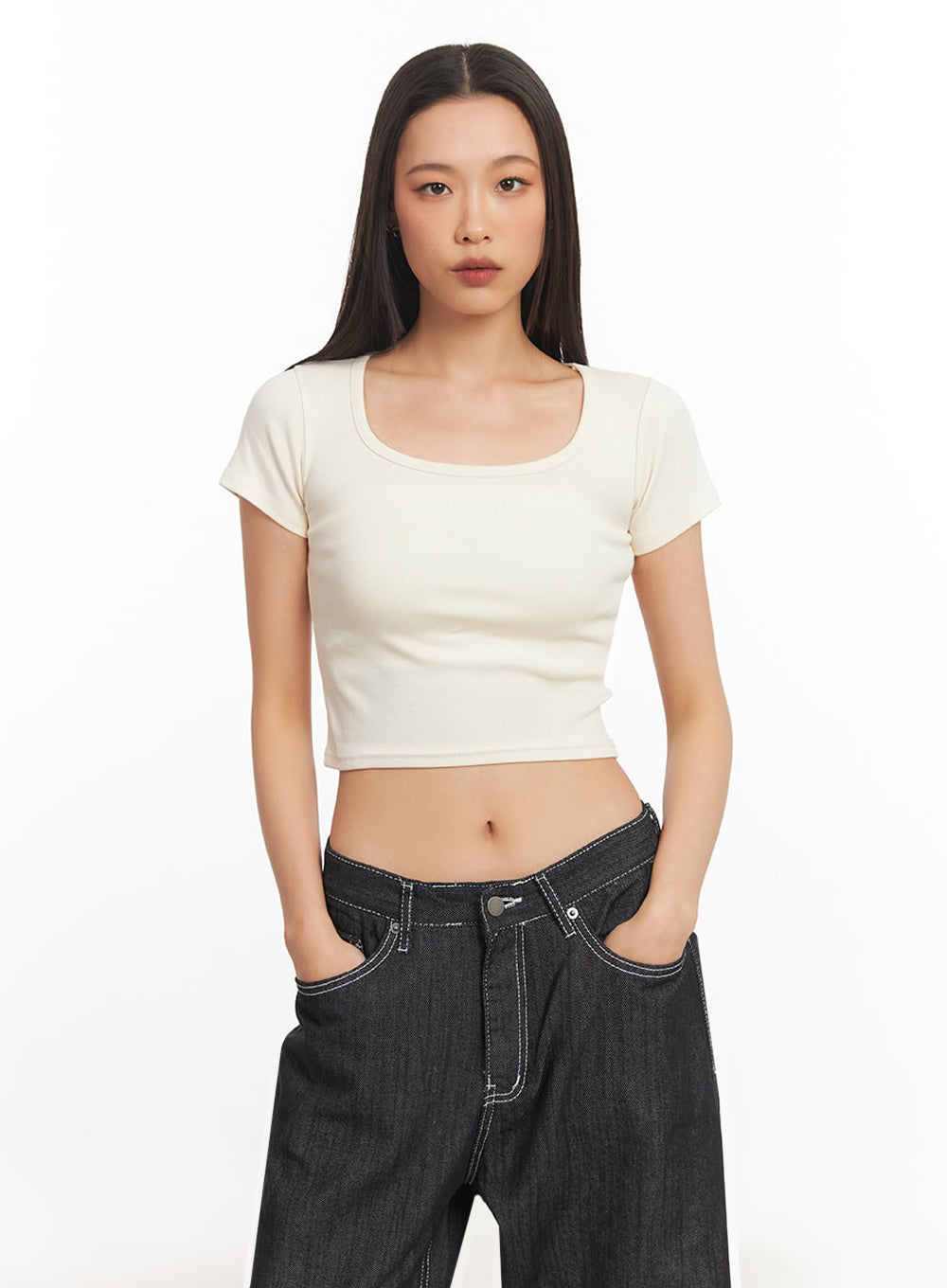 Square Neck Crop Tee IA504