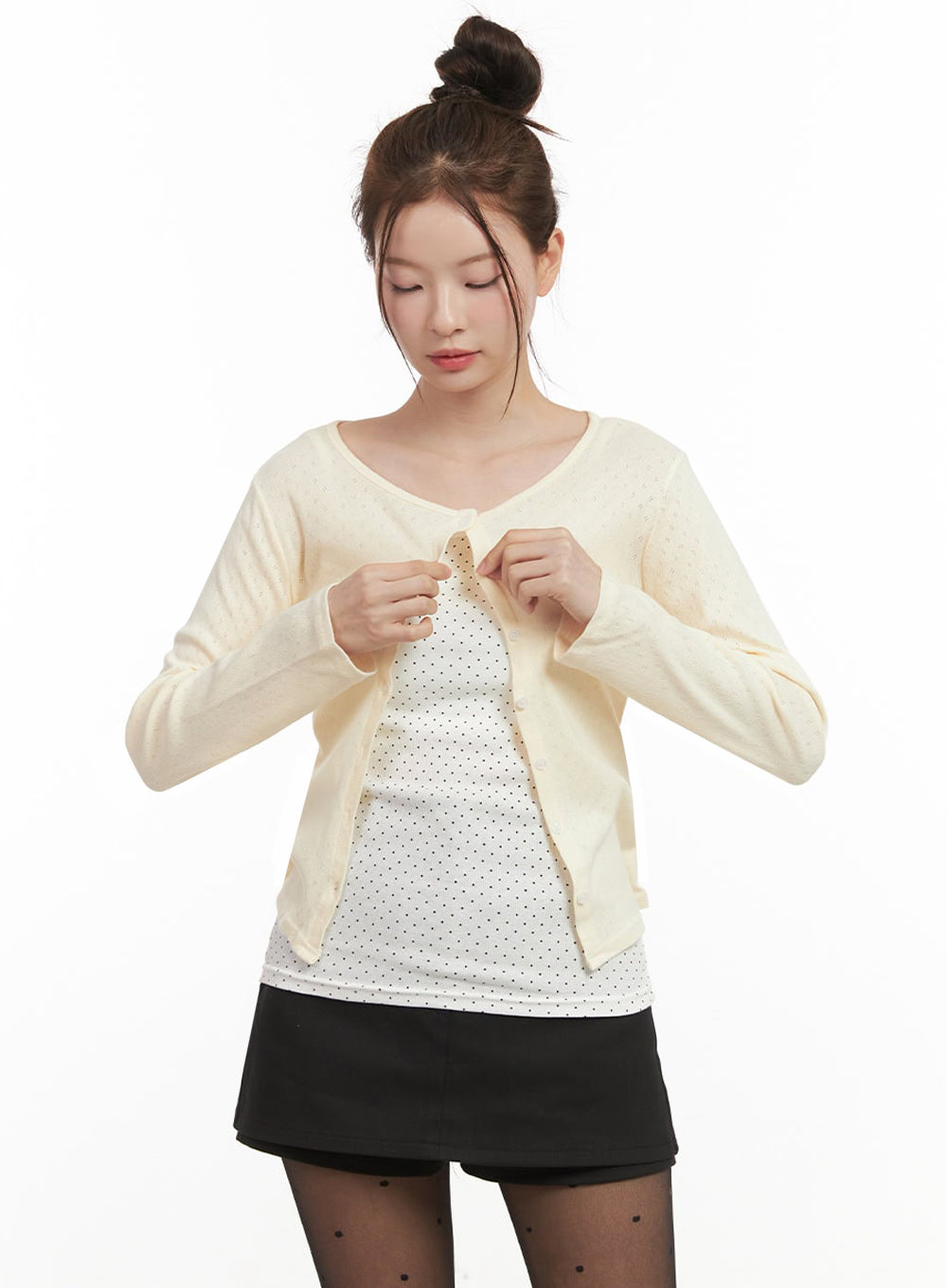 Boat-Neck Crop Cardigan IJ530