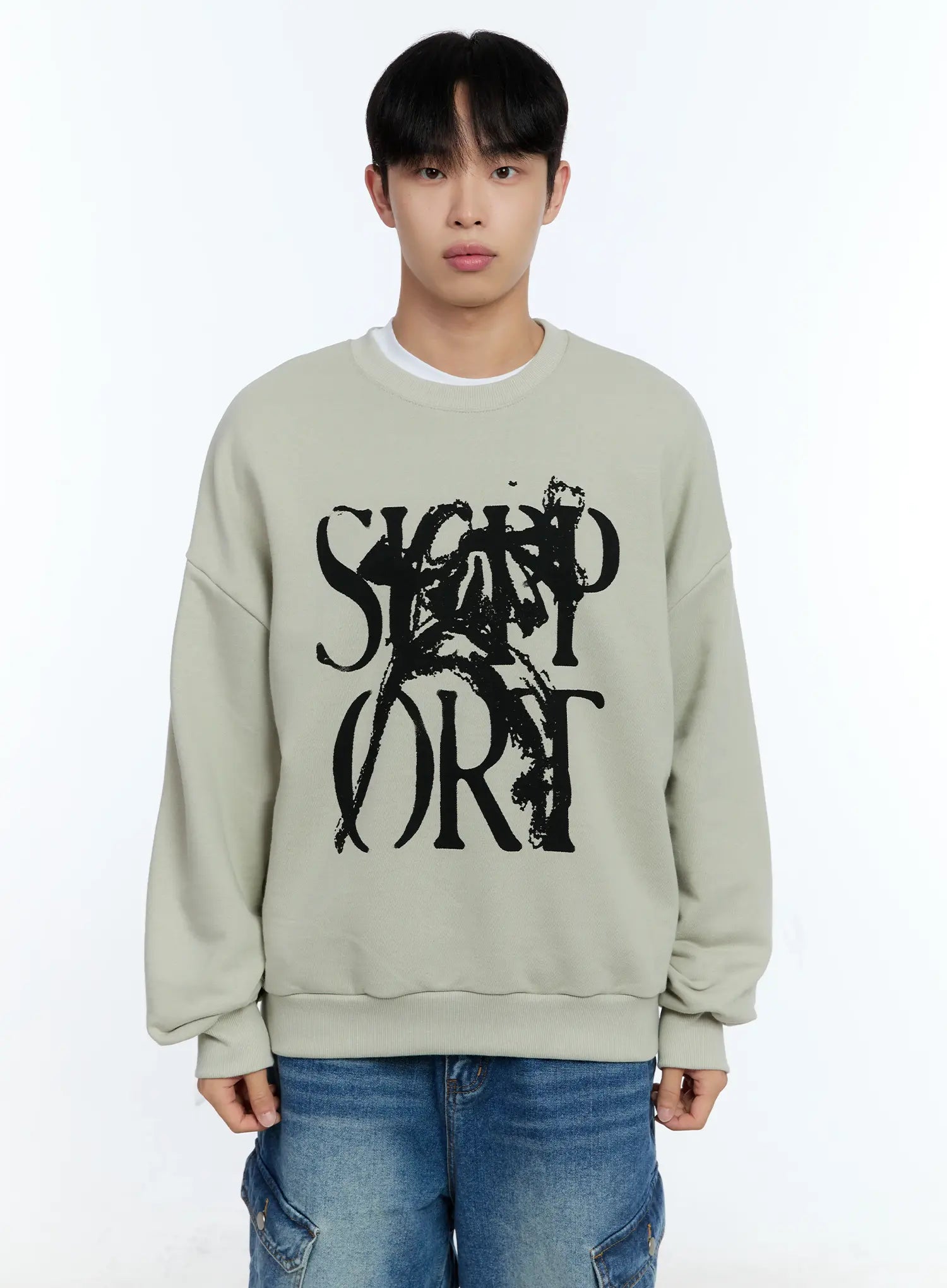Men's Grunge Graphic Sweatshirt IG515