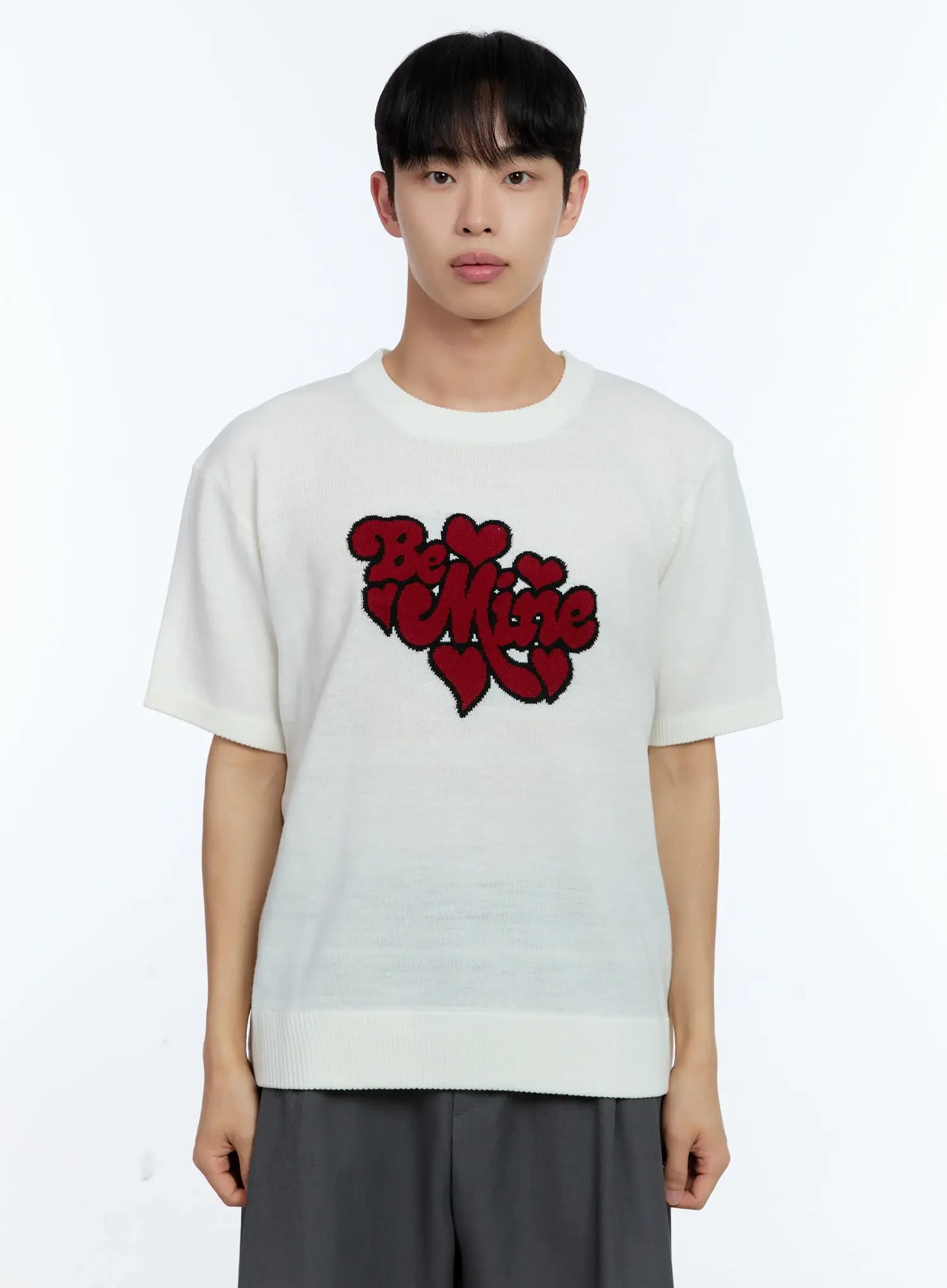 Men's Be Mine Embroidered Knit Tee IL517