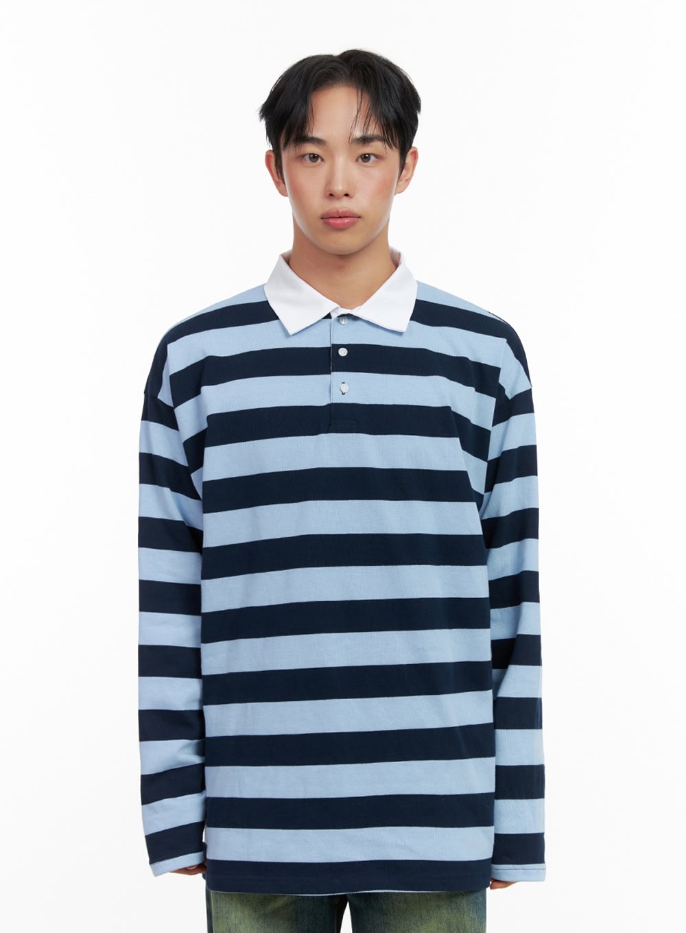 Men's Oversized Striped Cotton T-Shirt IN426
