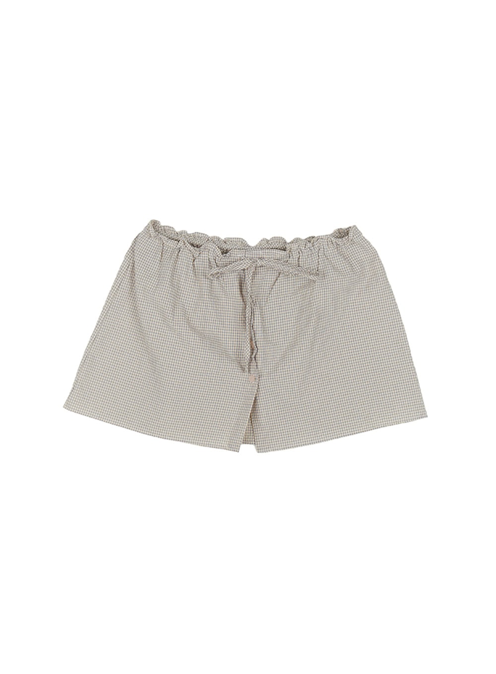 Checkered Ribbon Button Mini Skirt IY513