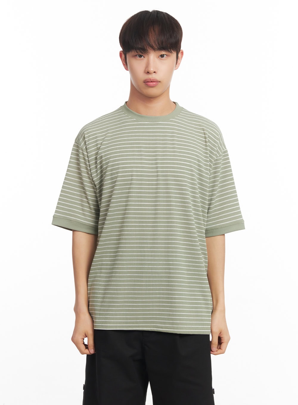 Men's Striped Round Neck T-Shirt IA518