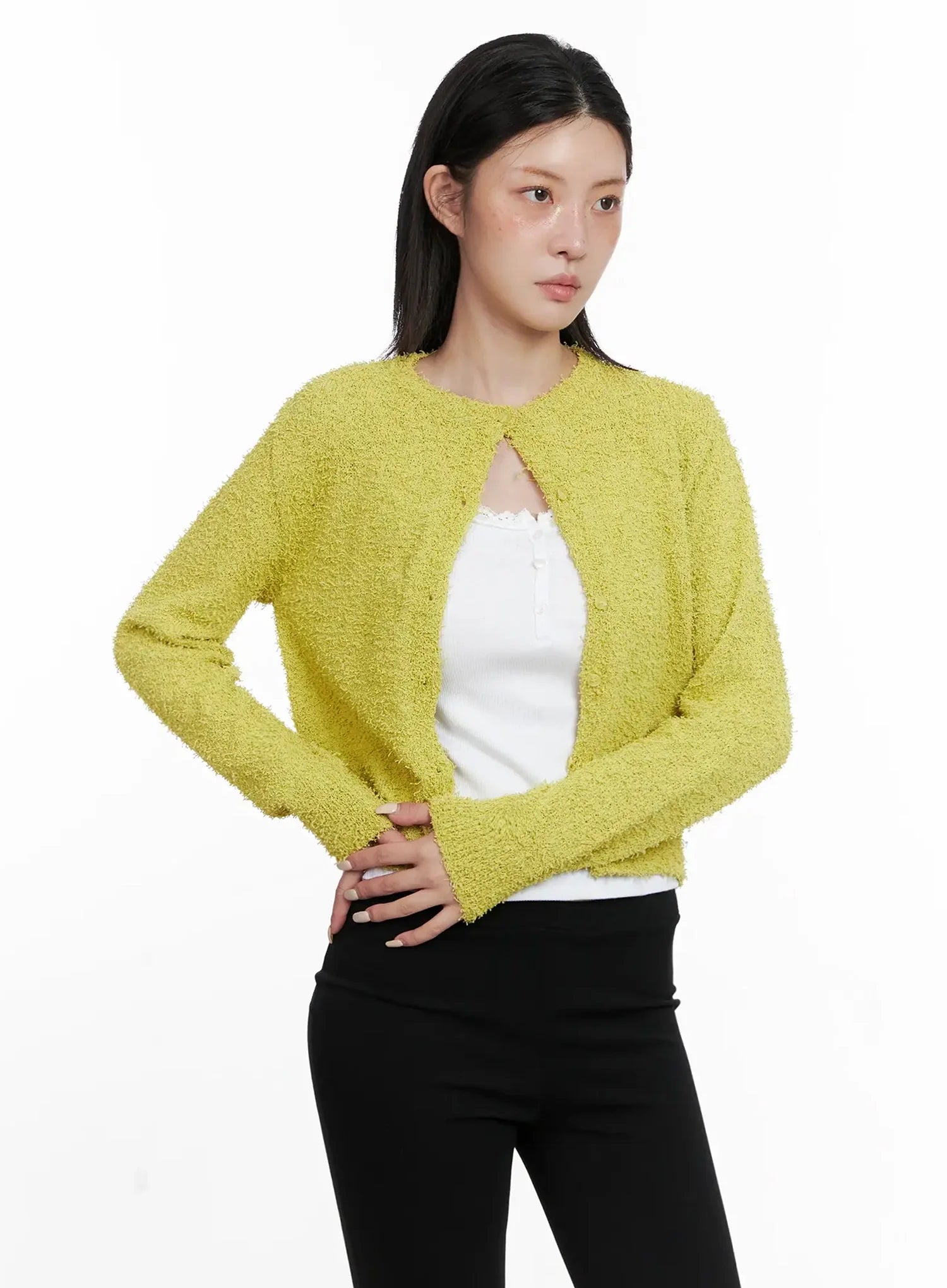 Textured Knit Cardigan IS508