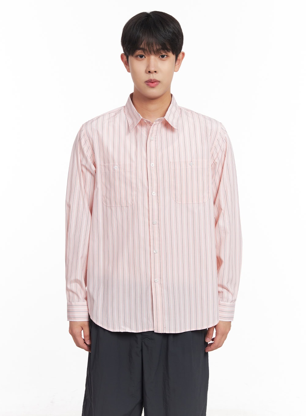Men's Striped Collared Shirt IY522