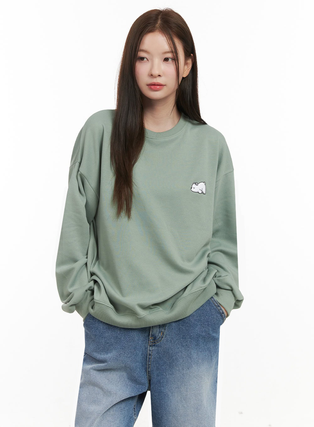 Cozy Embroidered Sweatshirt IJ530