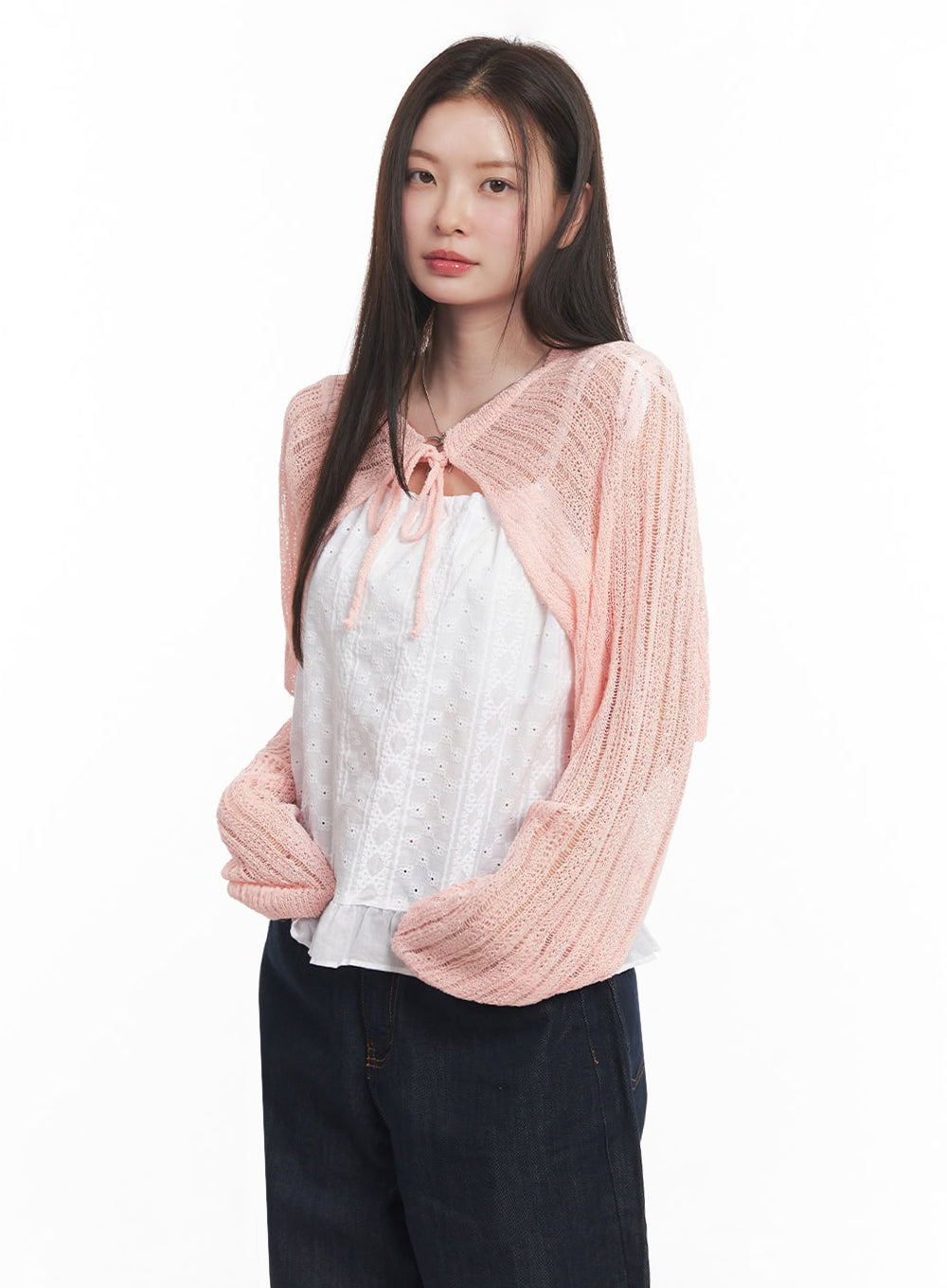 Sheer Knit Bolero Cardigan IY509