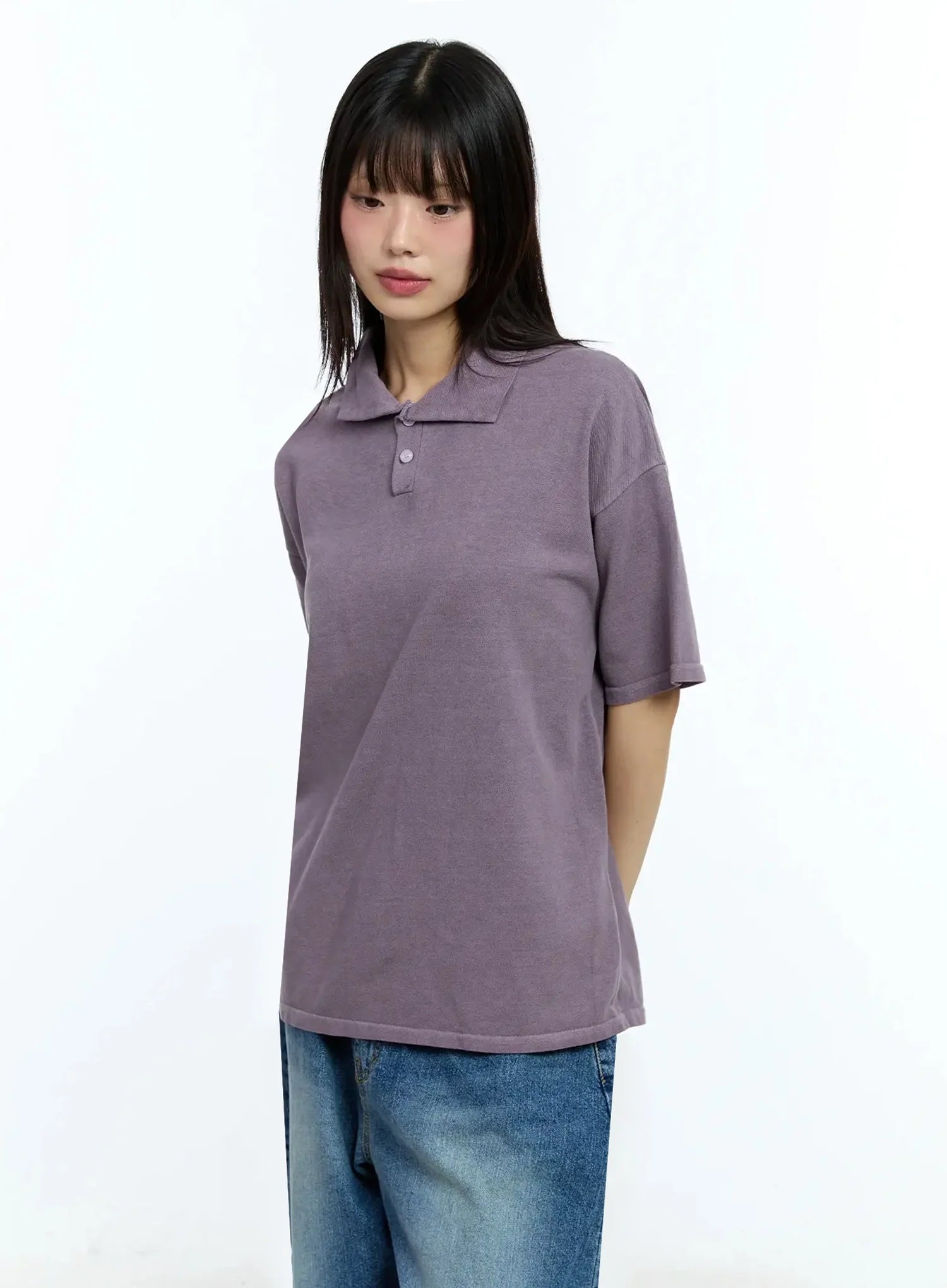 Oversized Short-Sleeve Polo Shirt IU523