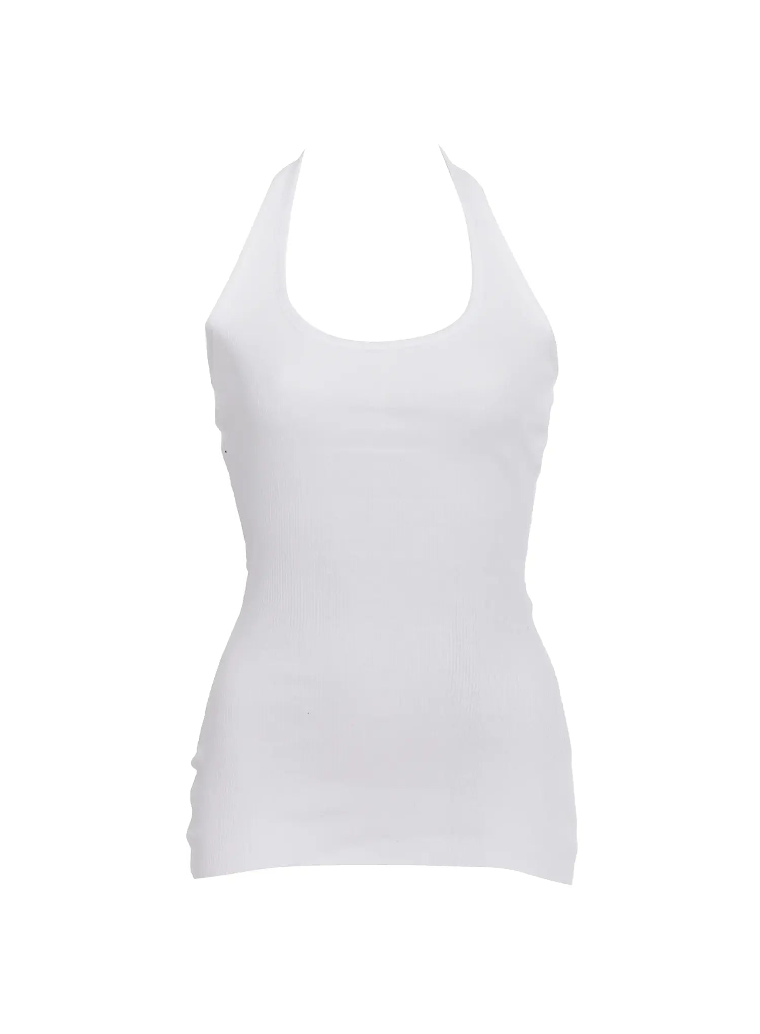 Ribbed Long Halter Tank IC503