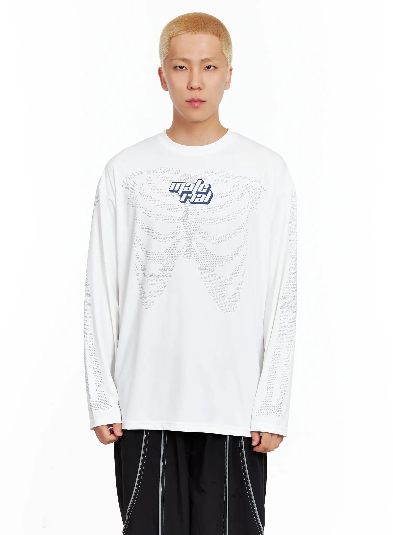 Men's Graphic Skull Long-Sleeve Tee IL511