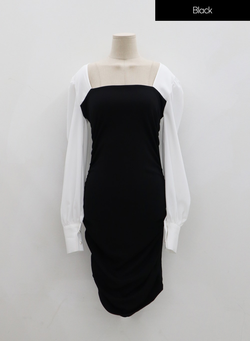 Elegant Square Neck Ruffle Pencil Mini Dress IO19