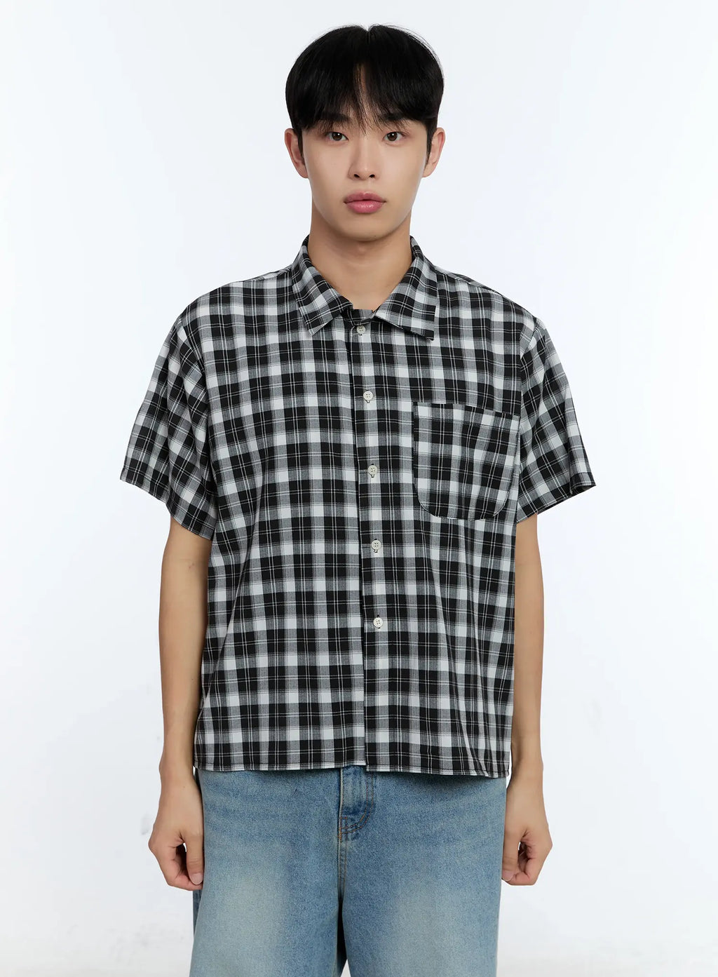 Men's Plaid Short Sleeve Shirt IG519