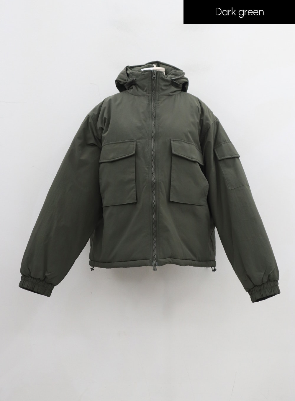 Plus Twin Front Pocket Hoodie Puffer Jacket ID27