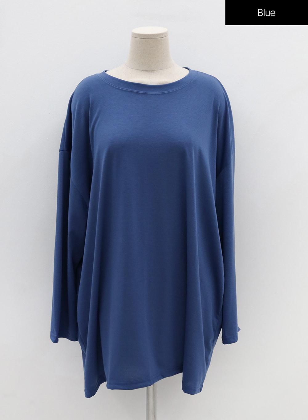 Plus Basic Span Round Neck Long Sleeve T-Shirt IG09