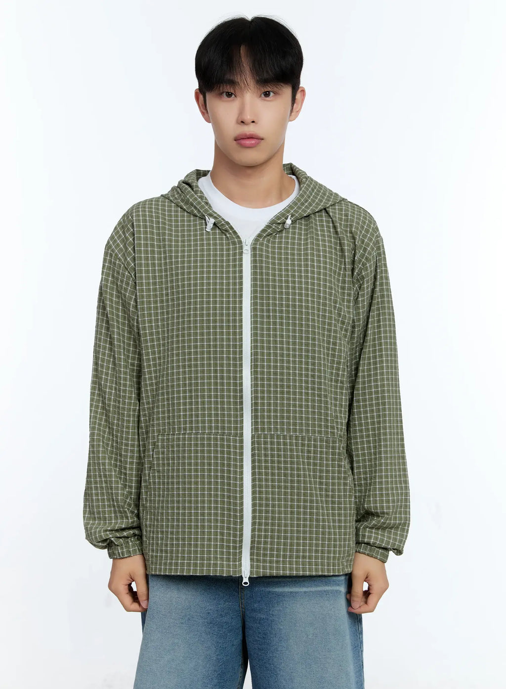 Men's Checkered Windbreaker Jacket IG515