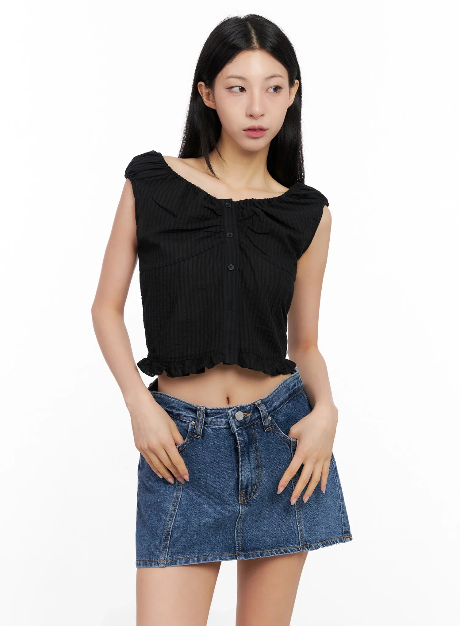 Off-Shoulder Puff-Sleeve Blouse IG508