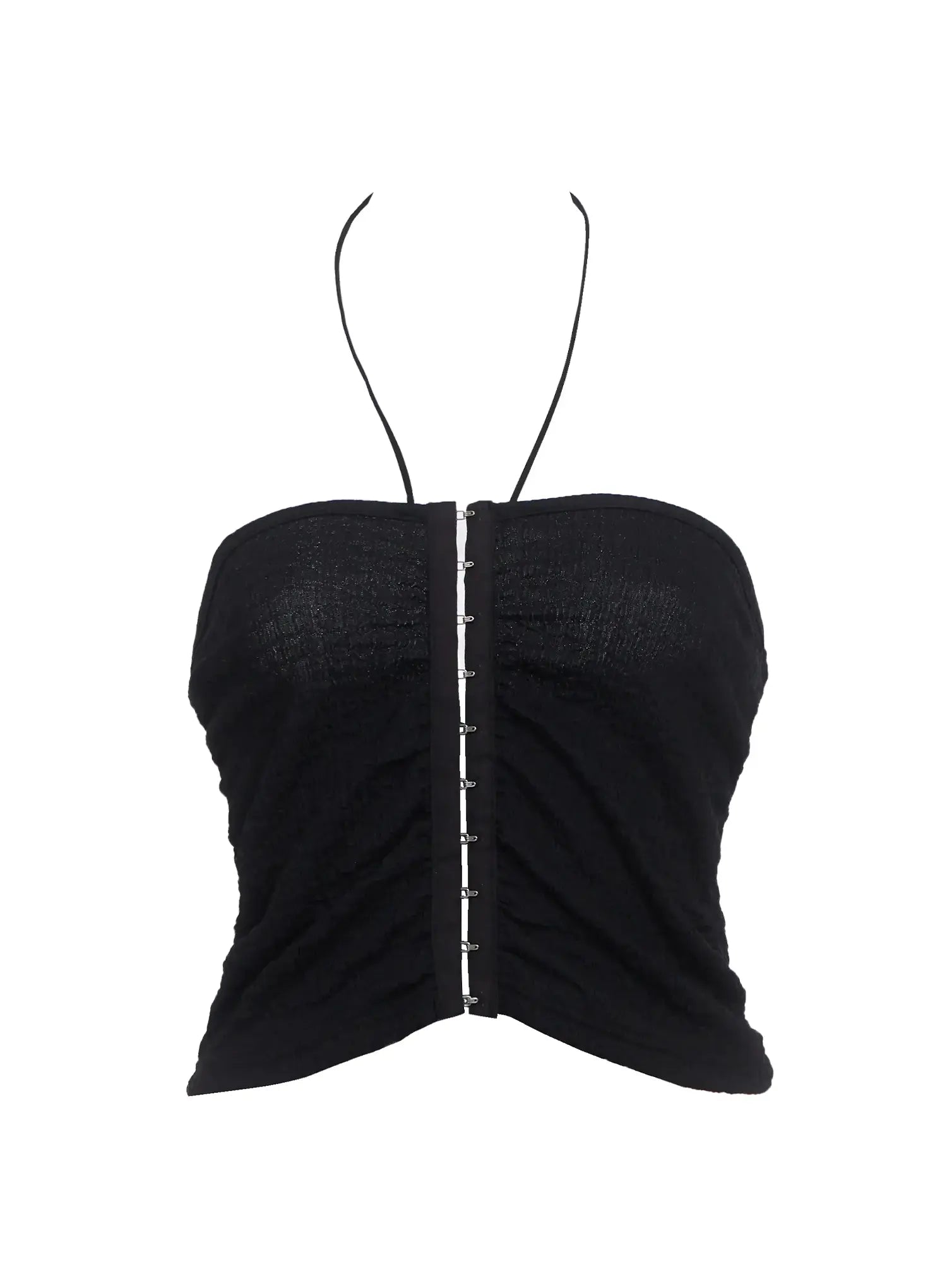 Hook-Front Halter Crop Top  IC503