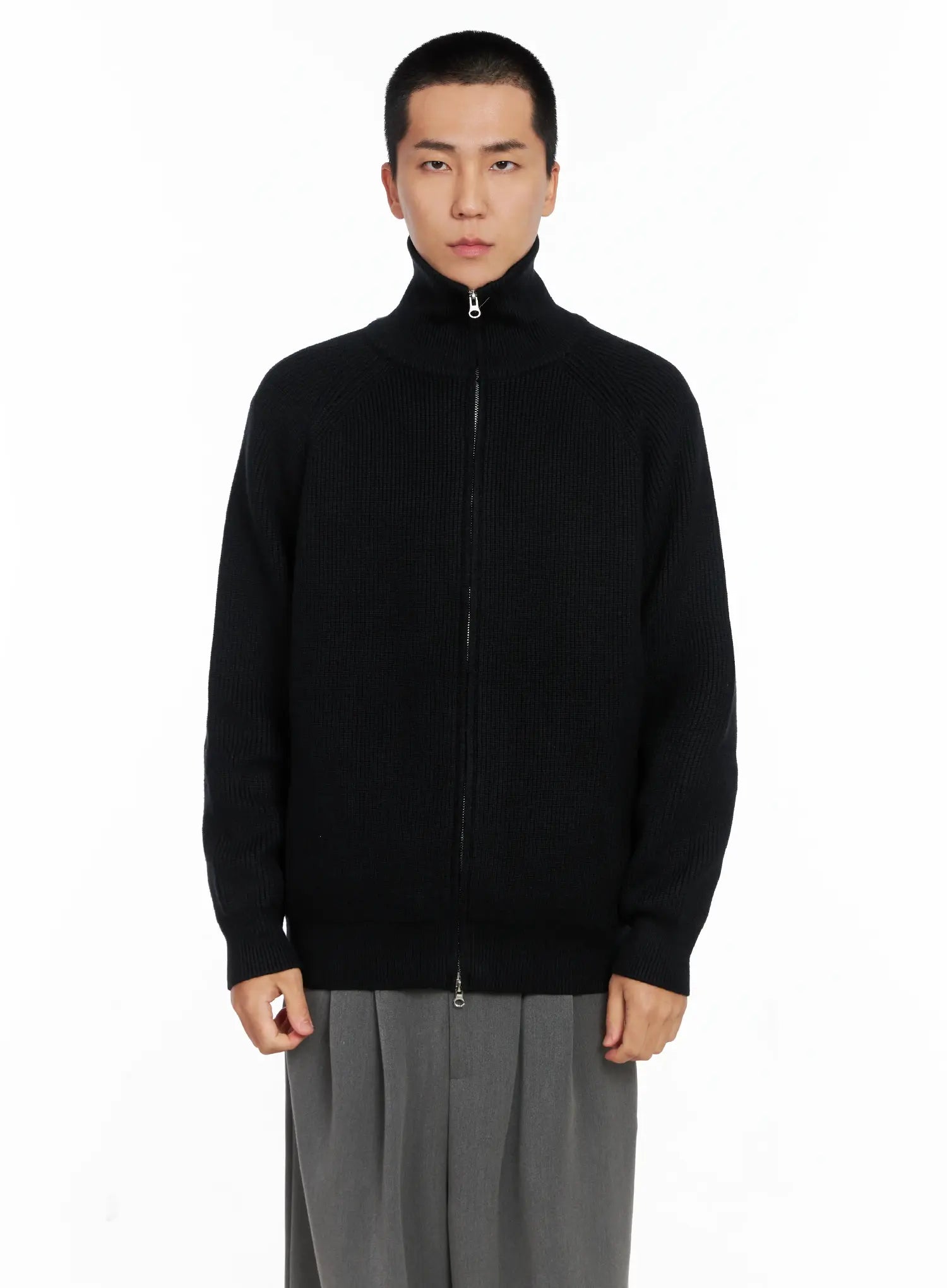 Men's Knit Zip-Up Sweater IS502