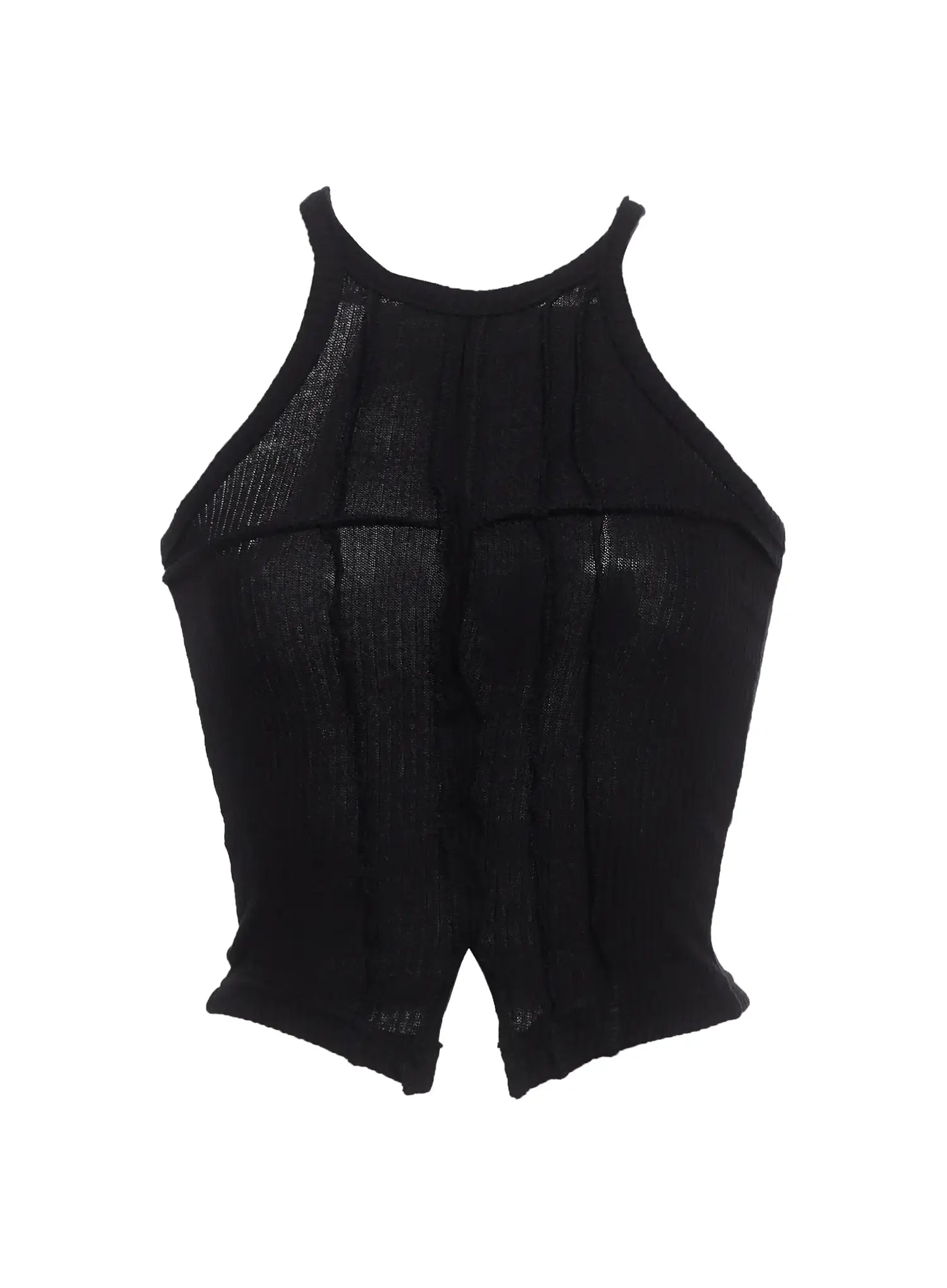 Ribbed Halter Cut-Out Tank  IC503