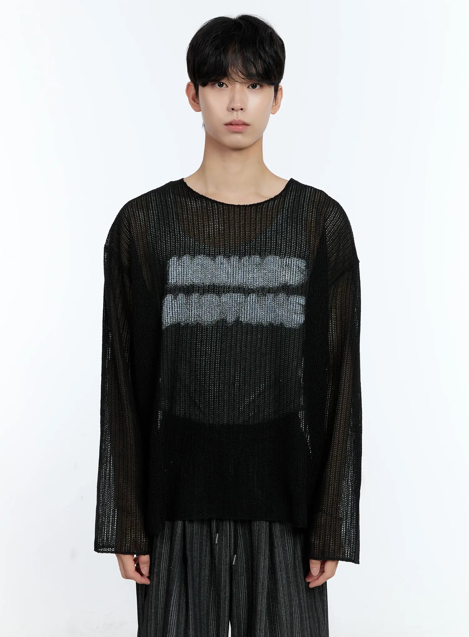 Men's Mesh Long Sleeve Graphic Top IG501