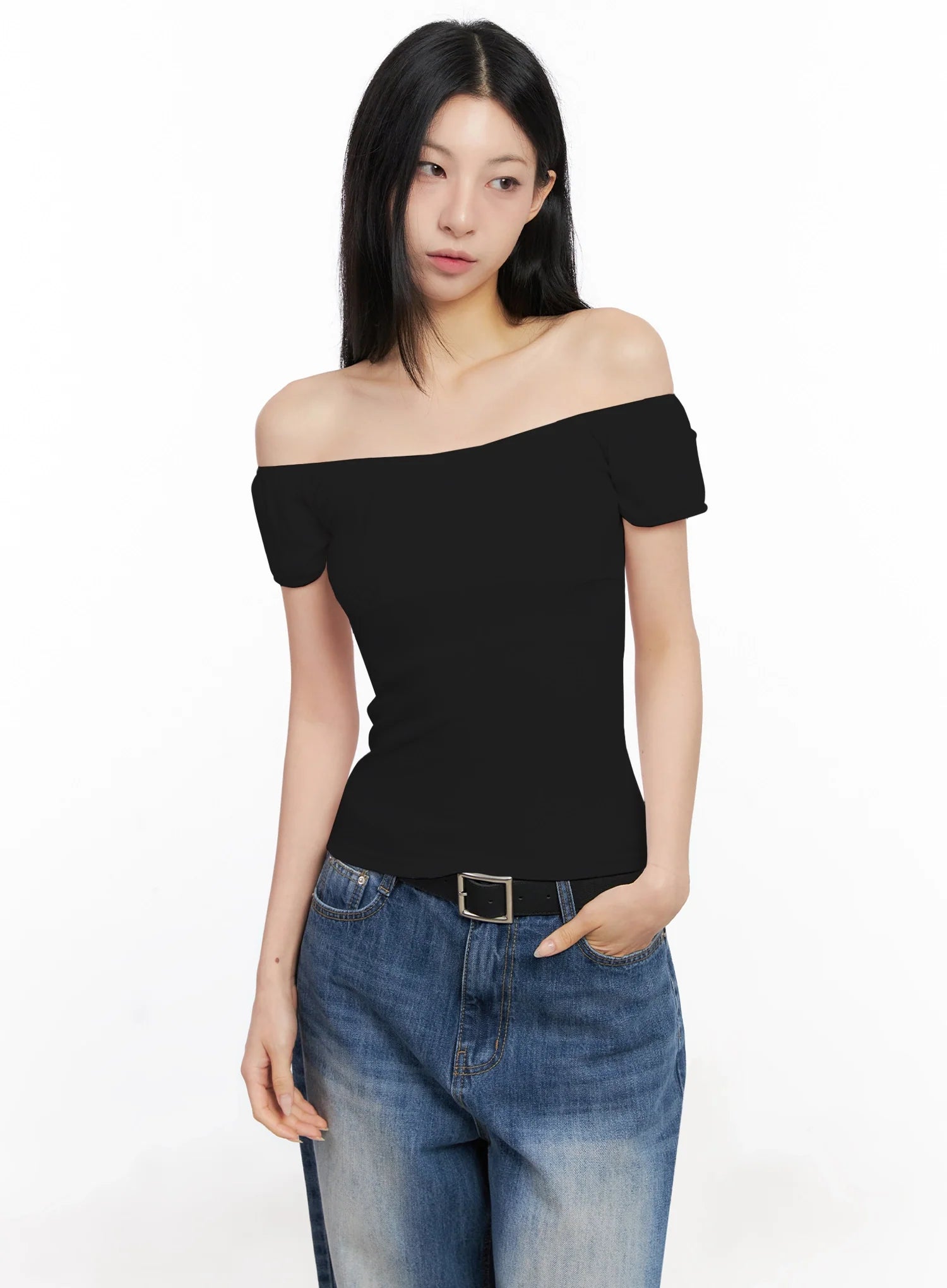 Off-Shoulder Puff Sleeve Top IG508