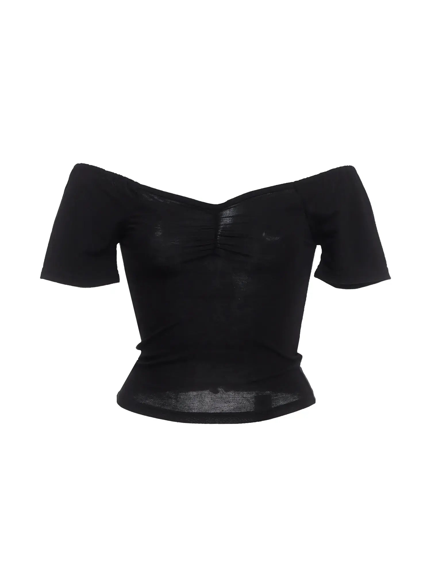 Off-Shoulder Shirred Tee IC503