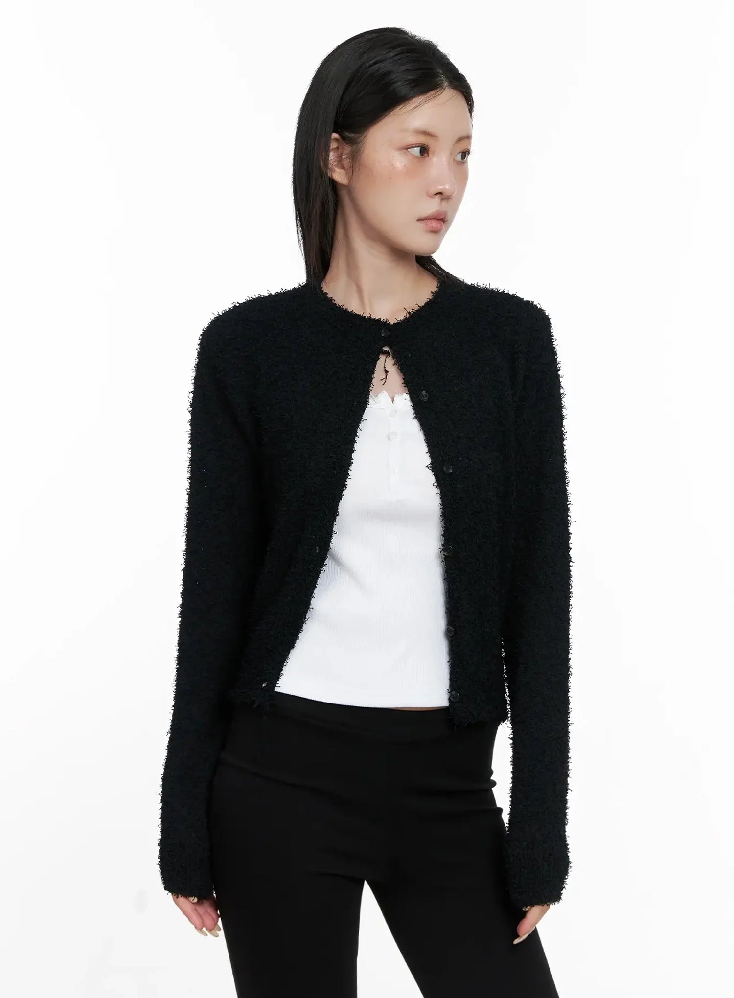 Textured Knit Cardigan IS508
