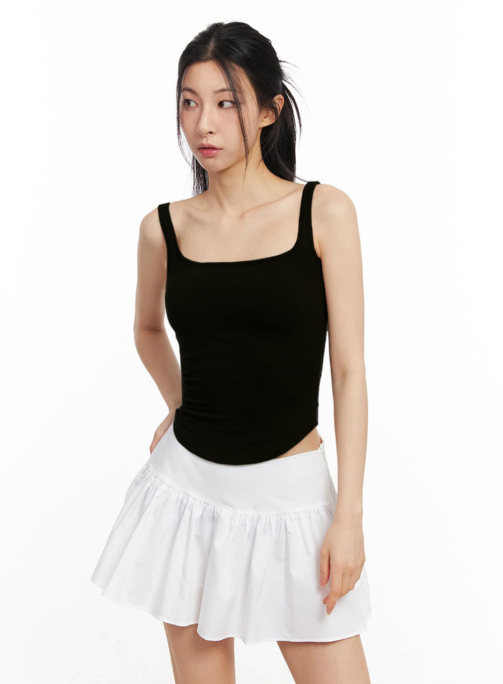 Cotton Square-Neck Tank Top IU504