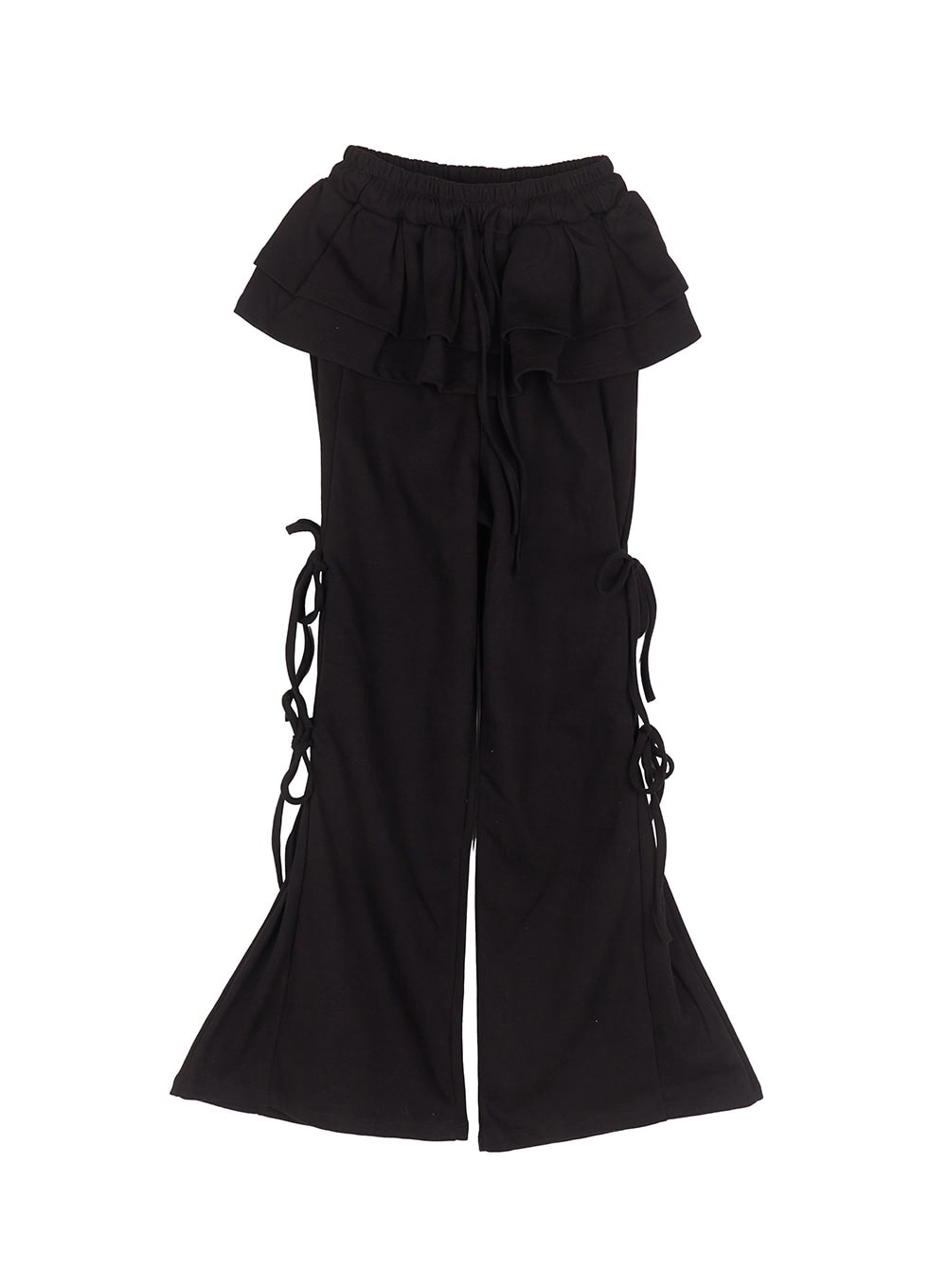 Frill Skirt-Layered Ribbon Sweatpants IY502