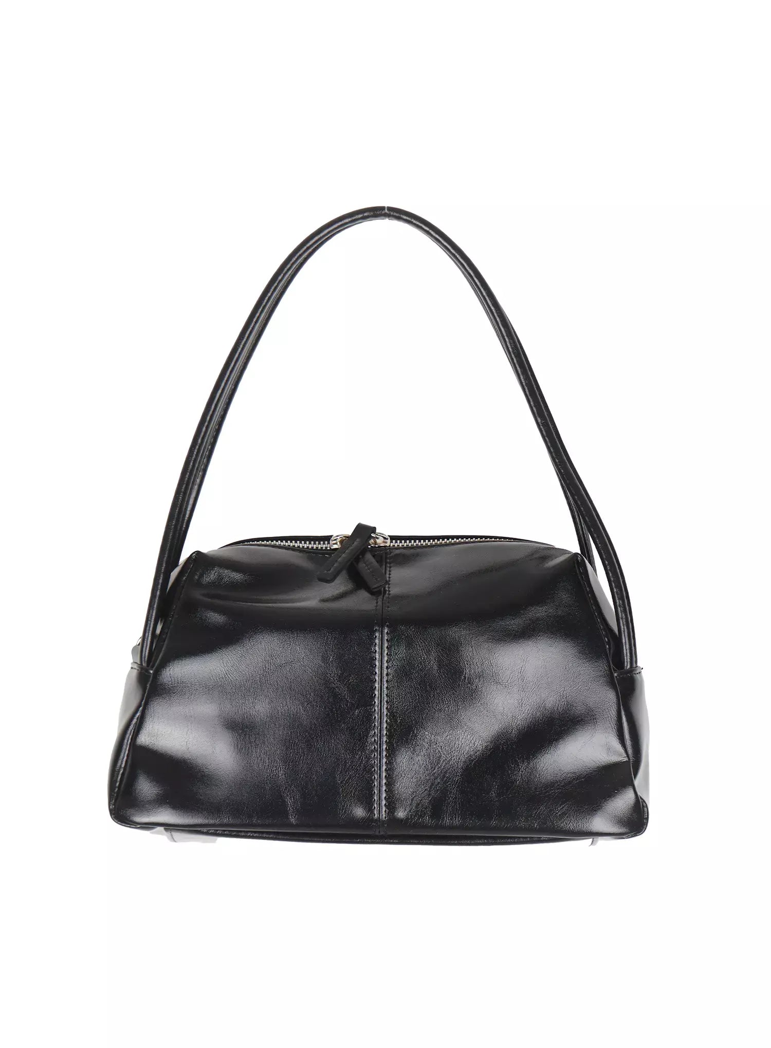 Stitched Faux Leather Shoulder Bag IU512