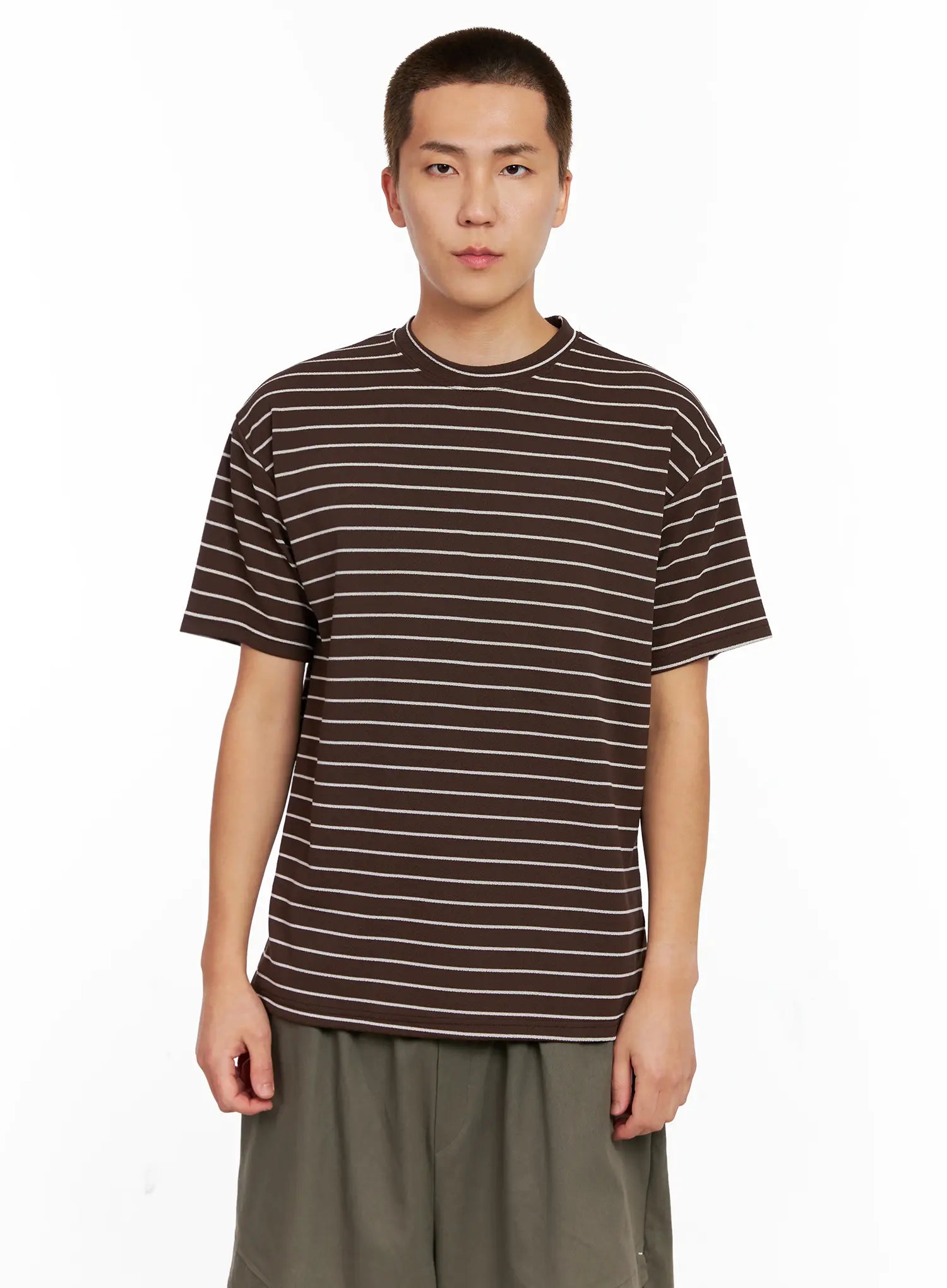 Men's Striped Relaxed-Fit Tee IG511