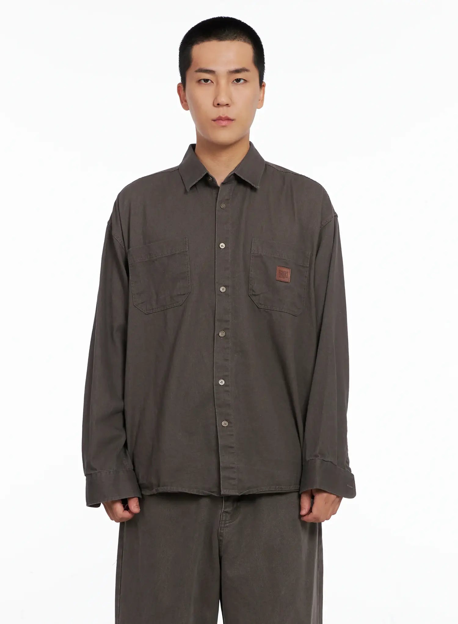 Men's Cozy Cotton Button-Up Shirt IG529