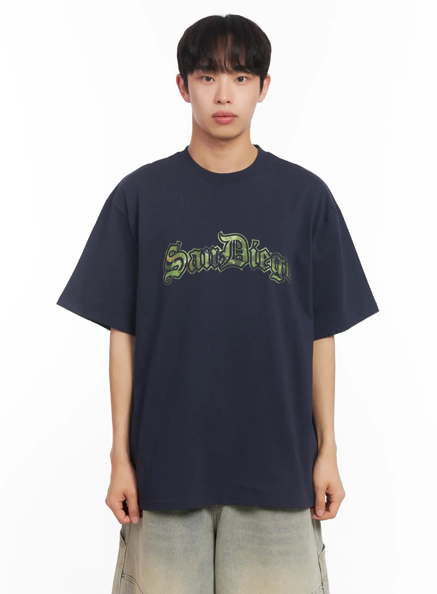 Men's Camo Graphic Oversized Tee IU518