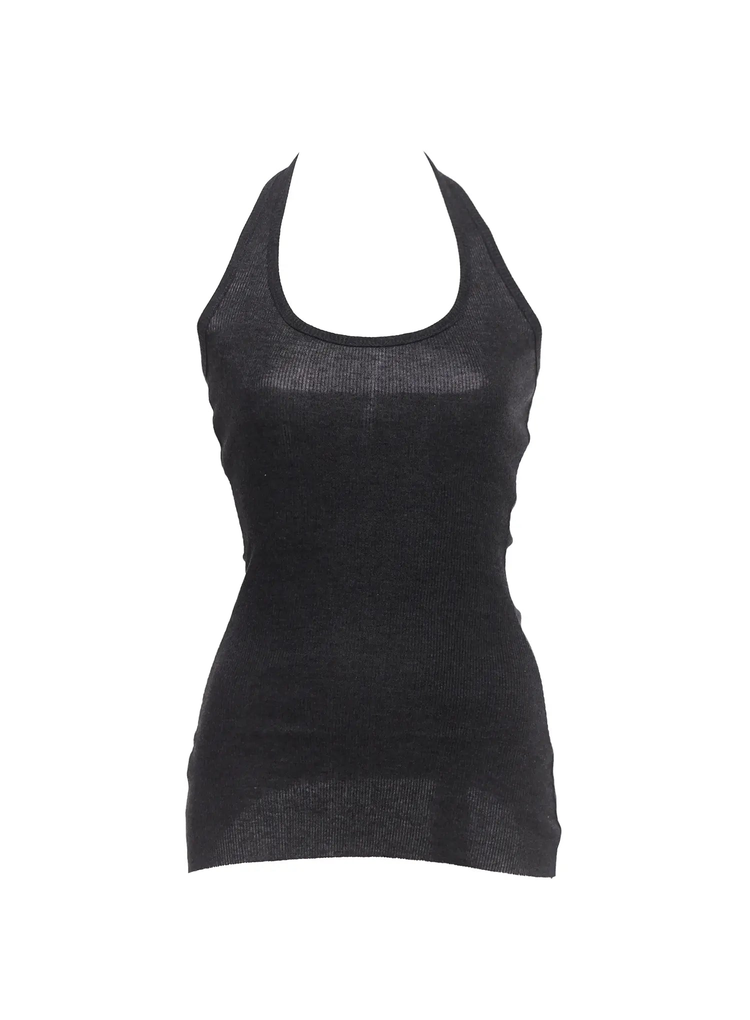 Ribbed Long Halter Tank IC503
