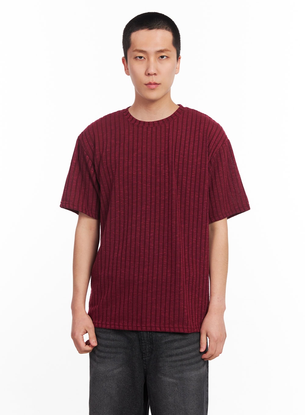 Men's Knit Ribbed T-Shirt IU503