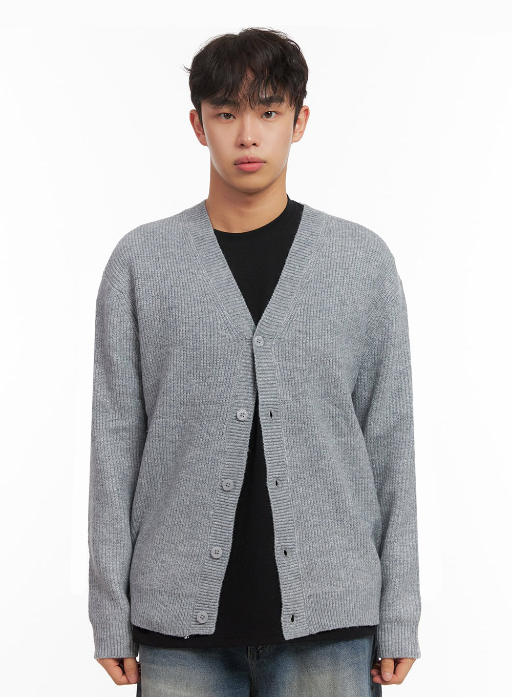 Men's V-Neck Buttoned Knit Cardigan ID431
