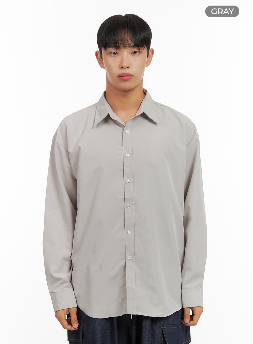 Men's Solid Collared Buttoned Shirt IS420