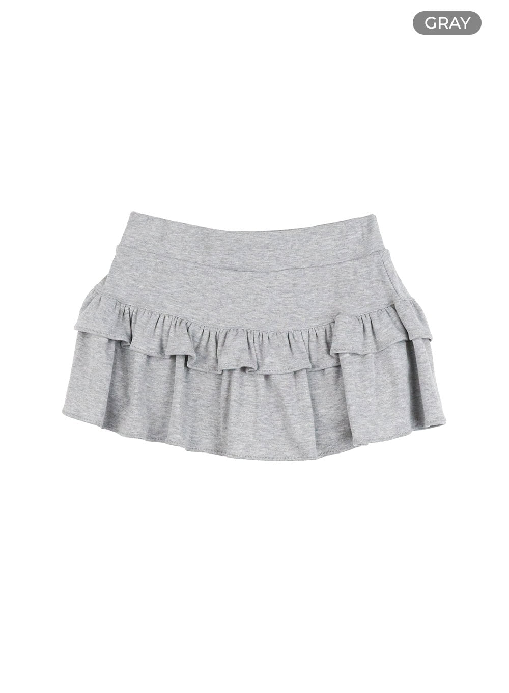 Solid Frill Band Mini Skirt IL409