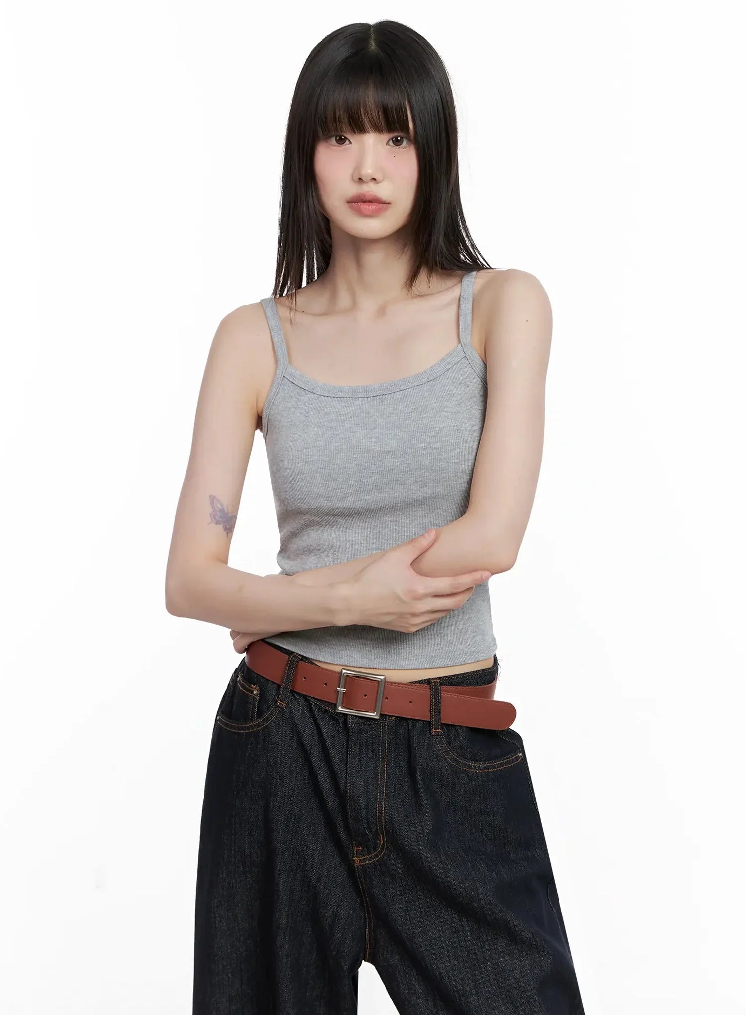 Ribbed Sleeveless Crop Top IL531