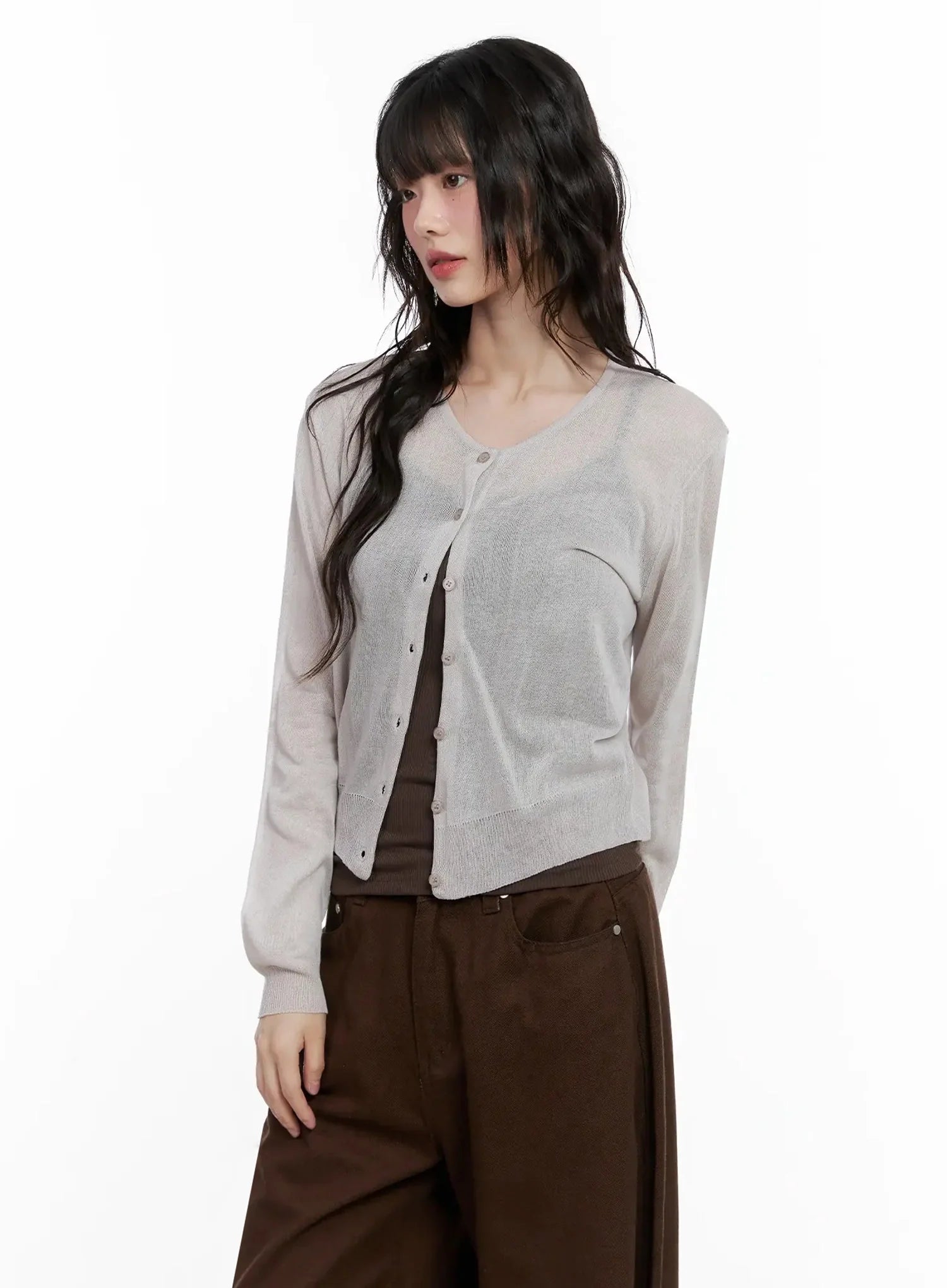 Brown Sheer Cardigan IL531